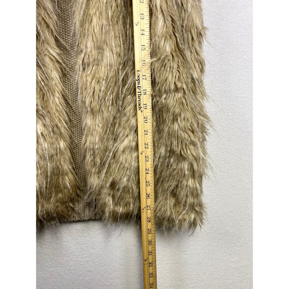 Sebby Collection Women's Faux Fur Knit Vest Tan XL - Picture 10 of 11